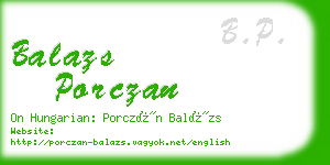 balazs porczan business card